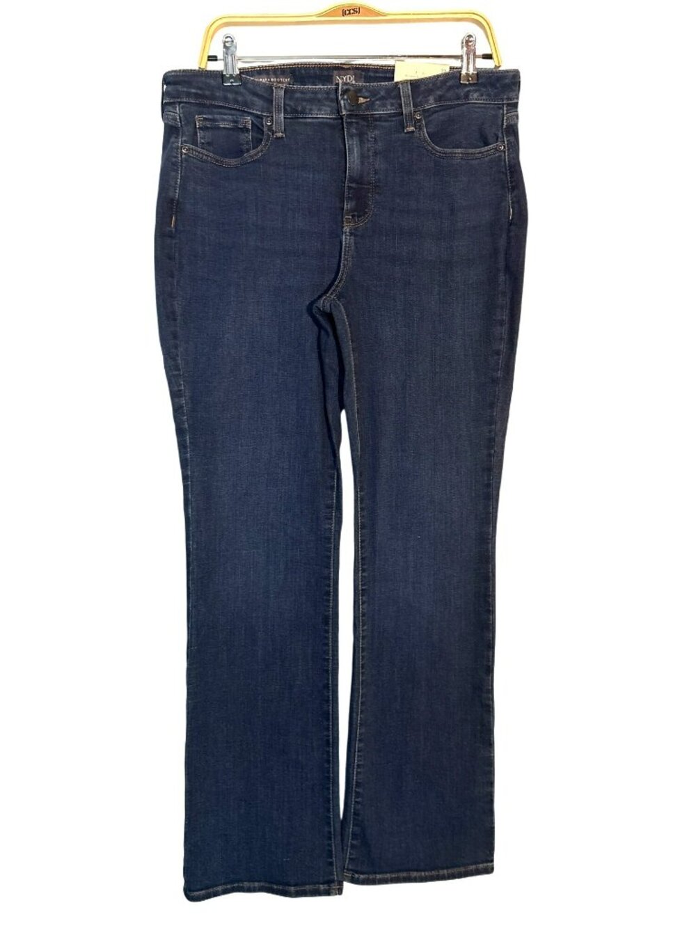 NYDJ Barbara Bootcut Jeans Size 12 Dark Wash Stretch Denim